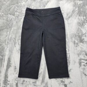 Croft & Barrow Pants Womens 4P PETITE Black Effortless Stretch Capri Pull On